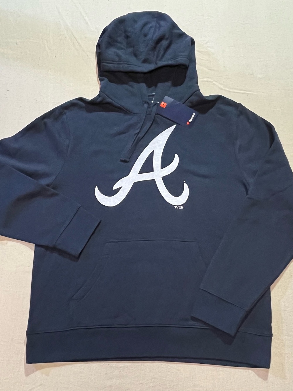 Fanatics Atlanta Braves Baseball Navy Blue Pullover Sweatshirt Hoodie, MLB, Sz L